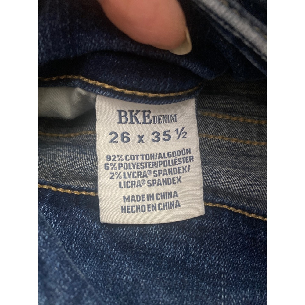 BKE Payton Bootcut Jeans Medium Wash Double Button Stretch Denim 26x32.5 - Picture 9 of 9